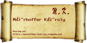 Márhoffer Károly névjegykártya