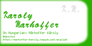 karoly marhoffer business card