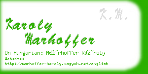 karoly marhoffer business card